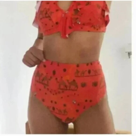 ⭐️ Camel Sands High Waisted Isabelle Hipster Boho Peasant Hippie Bikini Bottoms - Picture 2 of 3